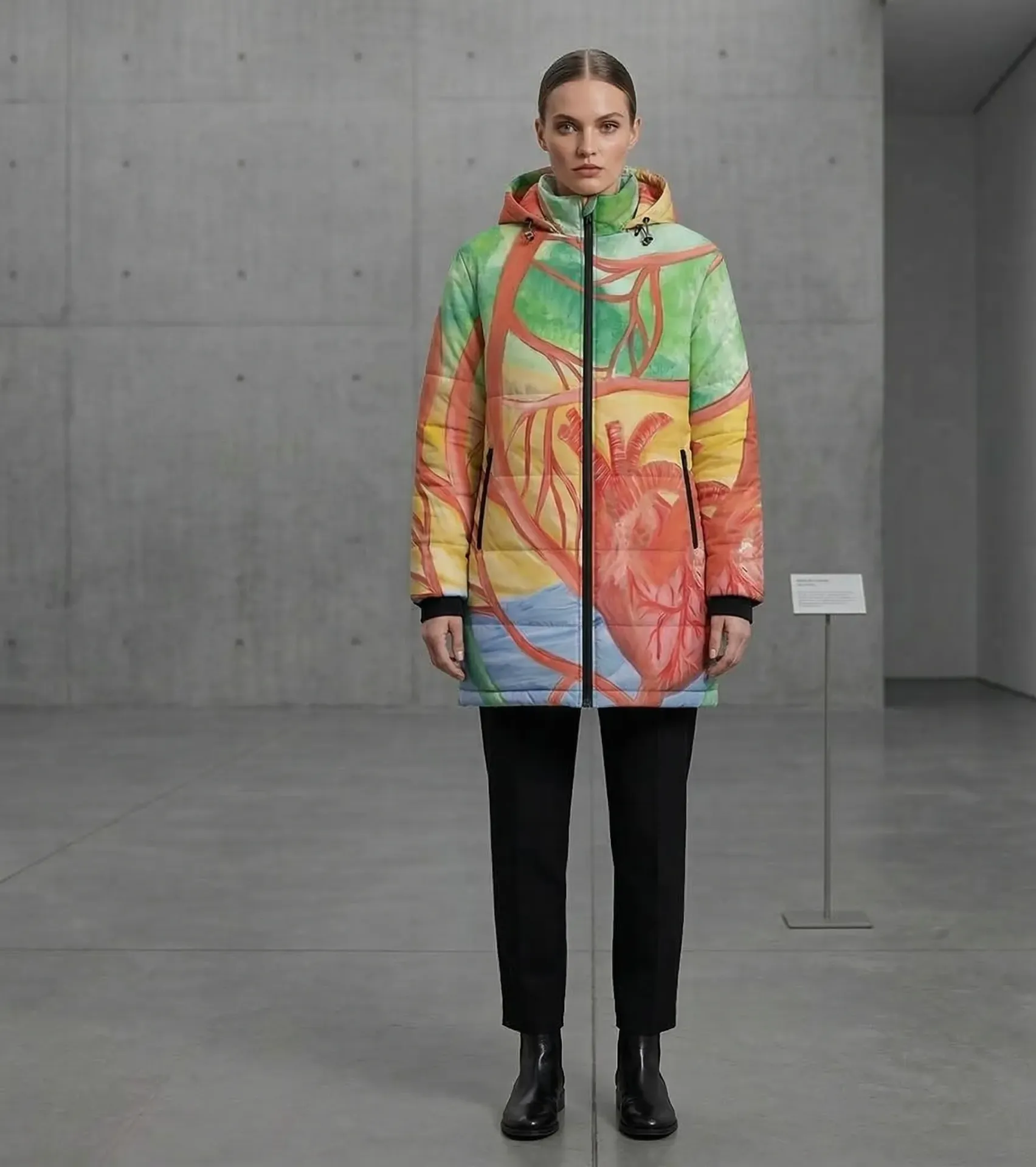 Eco Cardiology Hooded Puffer Coat (S)