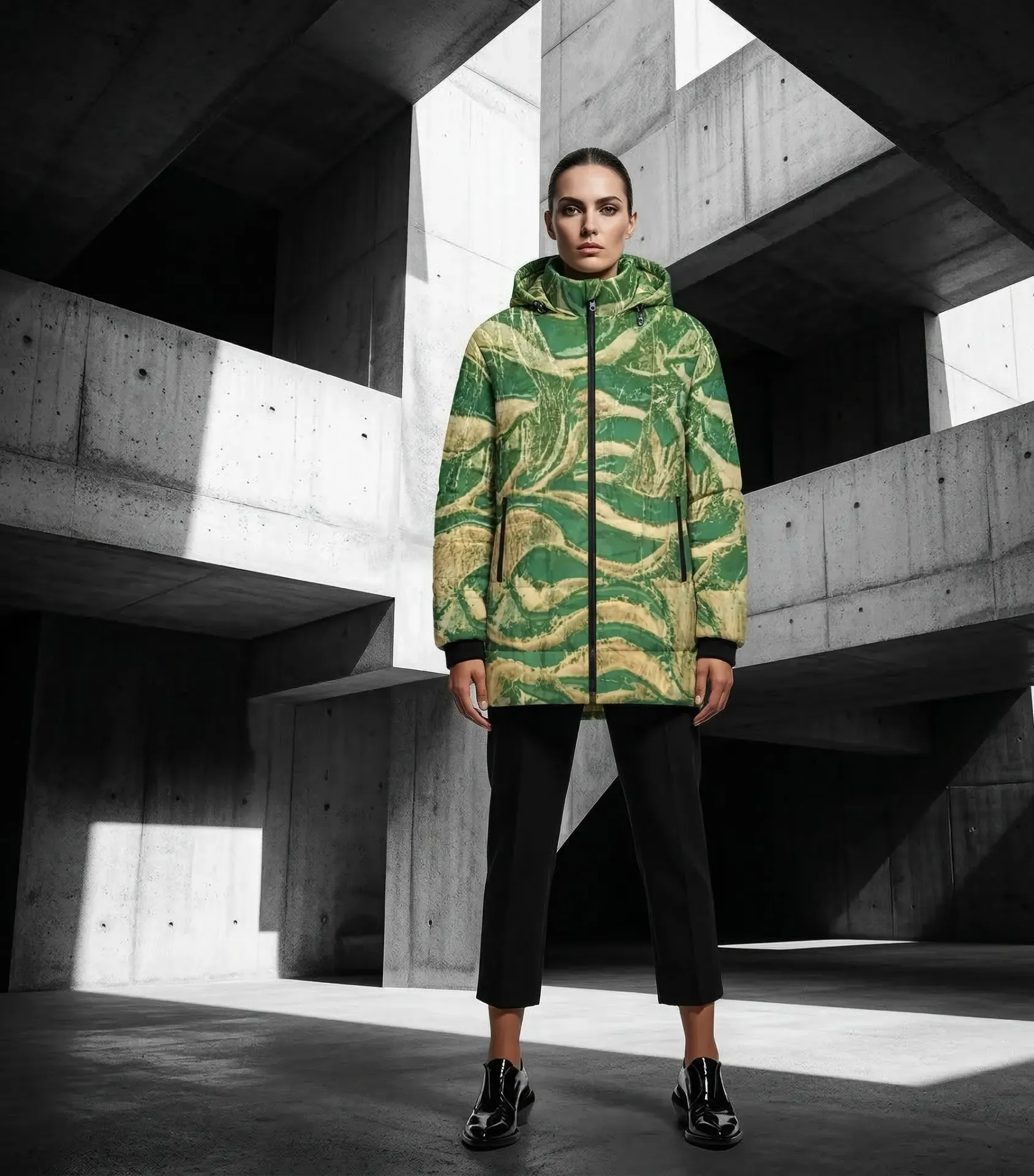 Wood Sea Hooded Puffer Coat (S)