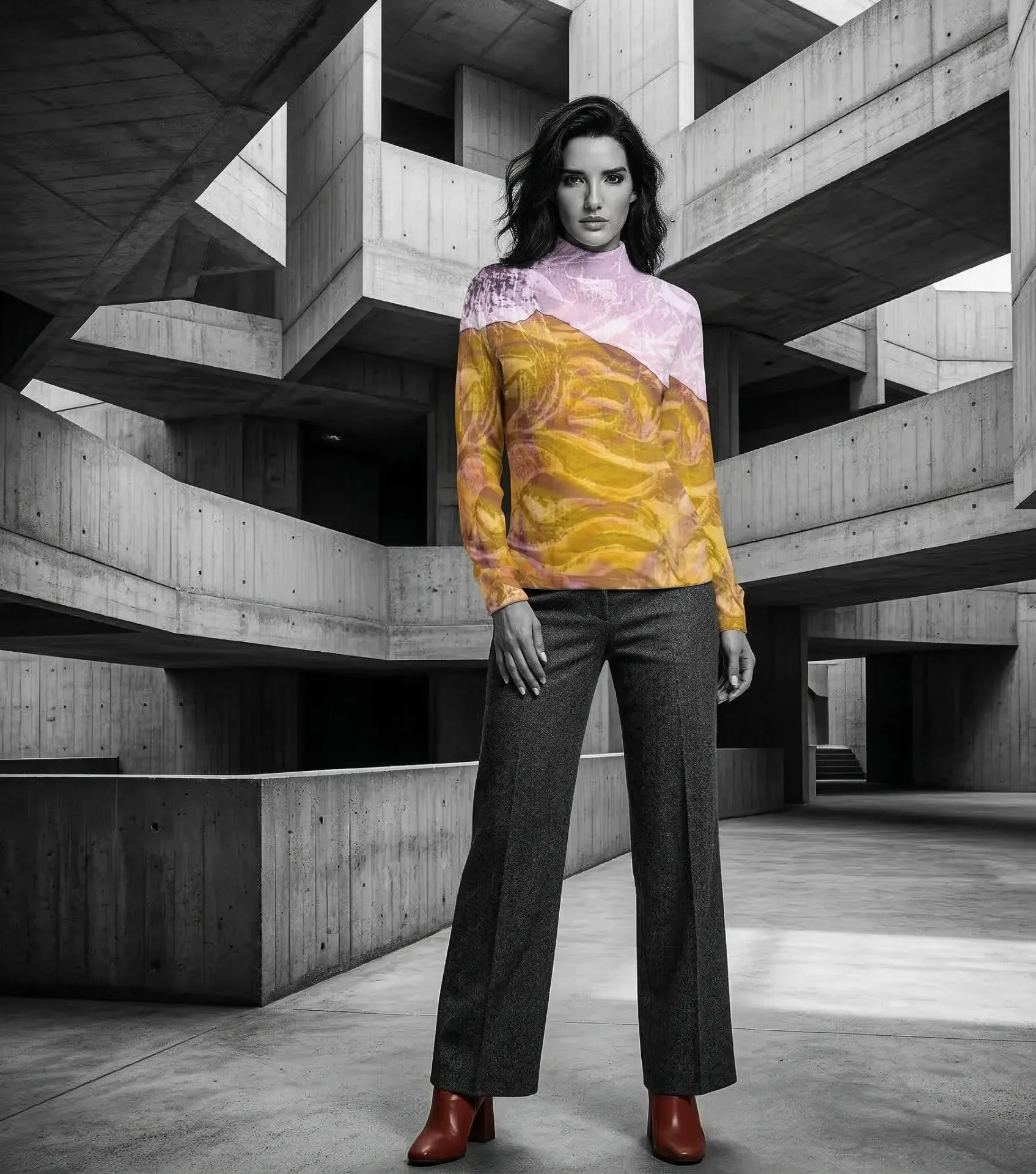 Yellow Rose High Neck Sweater (S)