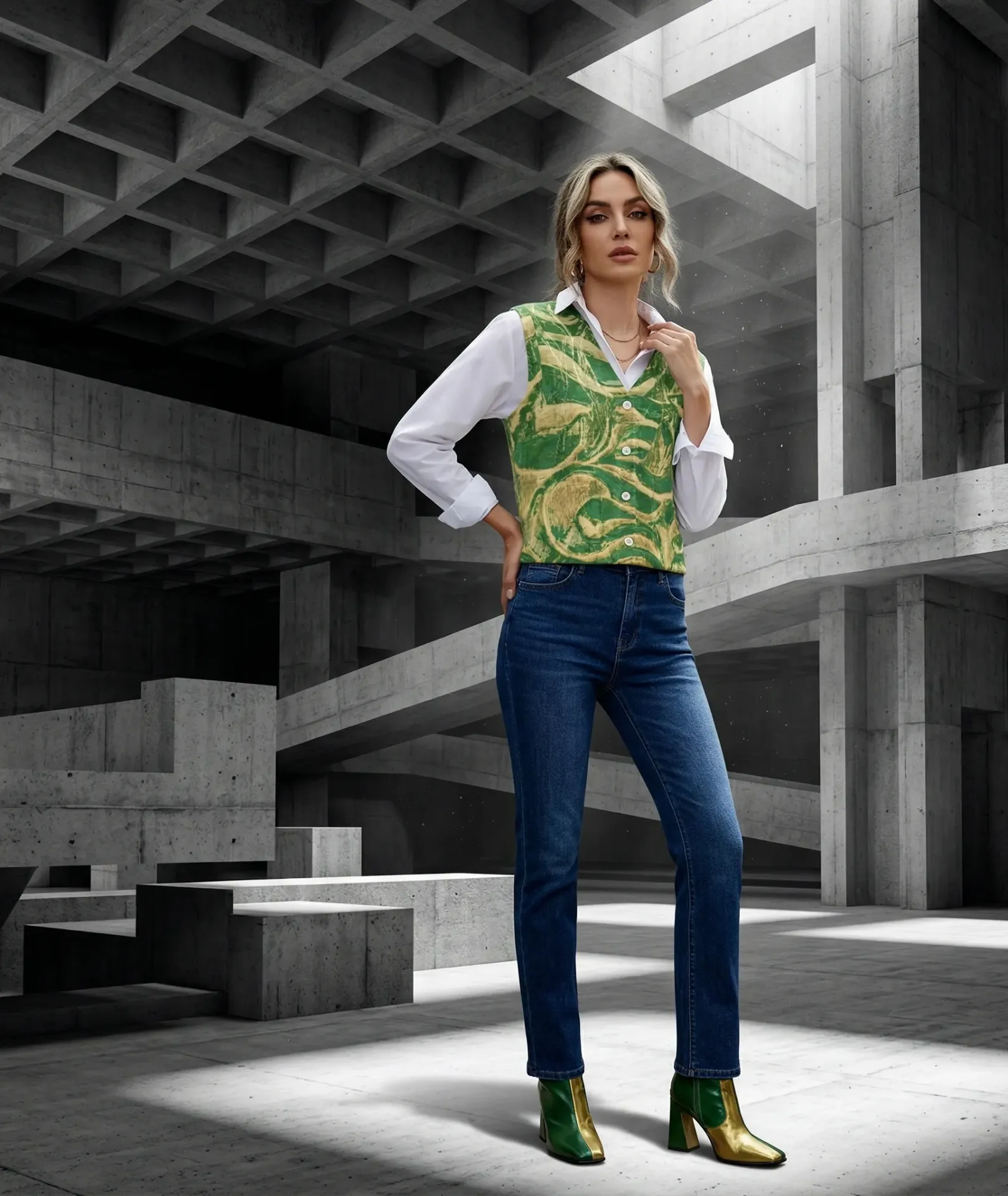 Wood Sea Sleeveless Cardigan