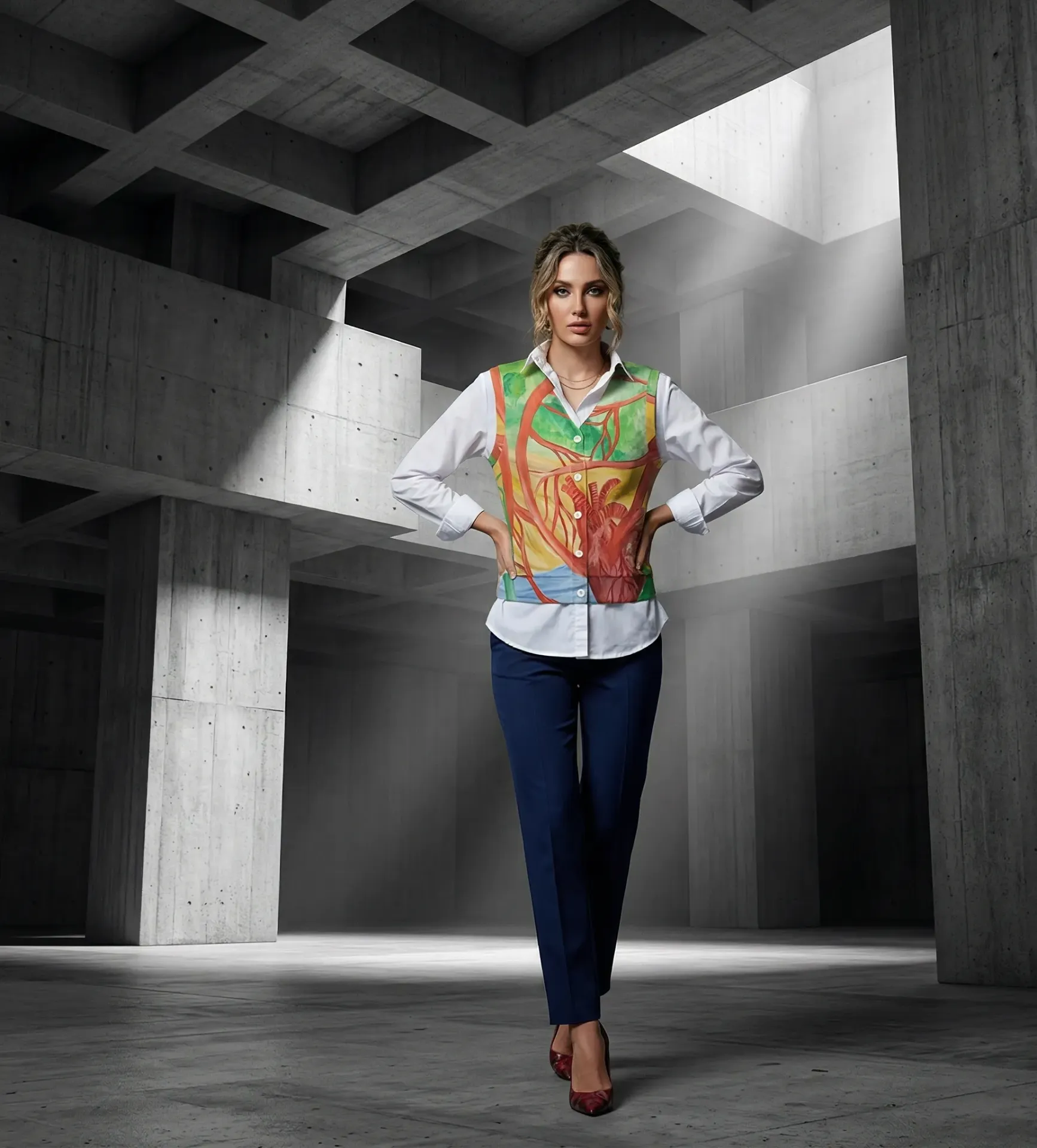 Eco Cardiology Sleeveless Cardigan